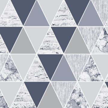 105906 Kék háromszög mintás tapéta