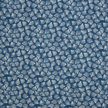 Kék színű, kagyló mintás pamut dekor